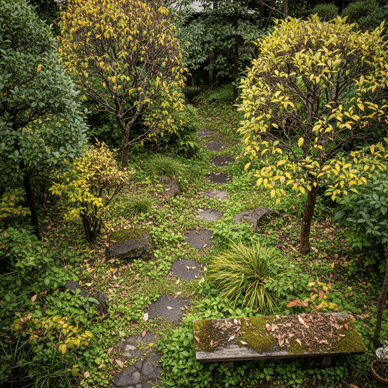 雑木の庭のデメリットと注意点 Illustration of 雑木の庭のデメリットと注意点